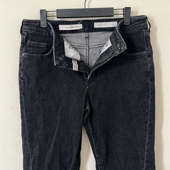 Anthropologie Pilcro and the Letterpress High-Rise Flare Black Denim Jeans 30 - Picture 5 of 11